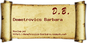 Demetrovics Barbara névjegykártya