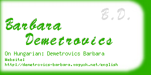 barbara demetrovics business card